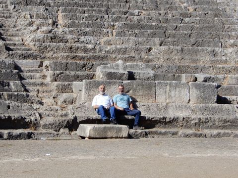 With Makis, enjoying the sun at the ancient theater of Argos