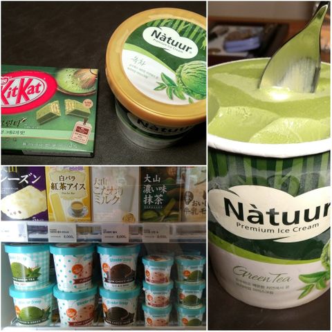 Products with matcha in Korea.