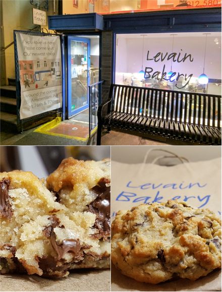 The tiny Lavain Bakery on W74th street and my first walnut chocolate chip cookie.