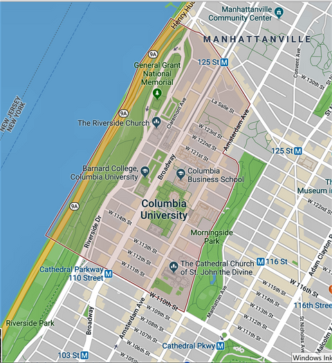 Morningside Heights on the map.