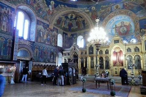 The interior of the Sveti Sedmochislenitsi Church.