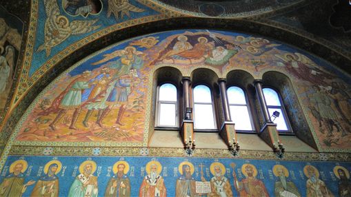 Part of the frescos at Cathedral Church of Saint Nedelya.
