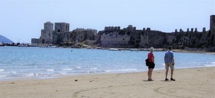 Methoni castle seen from the town beach.