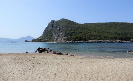 You can swim across the Fig pass and reach a small beach on Sfaktiria island.