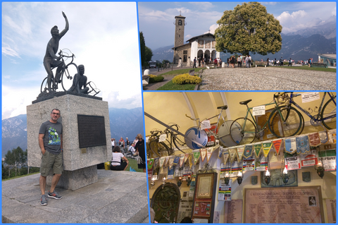 La Madonna del Ghisallo, the patroness of cyclists, is located on a hill in Magreglio, close to Lake Como.