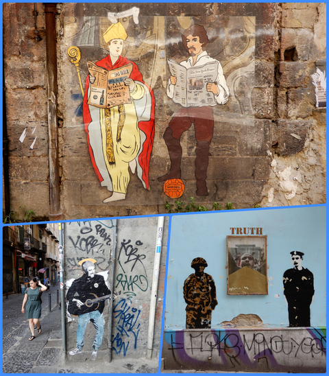 Graffiti in the streets of Napoli.