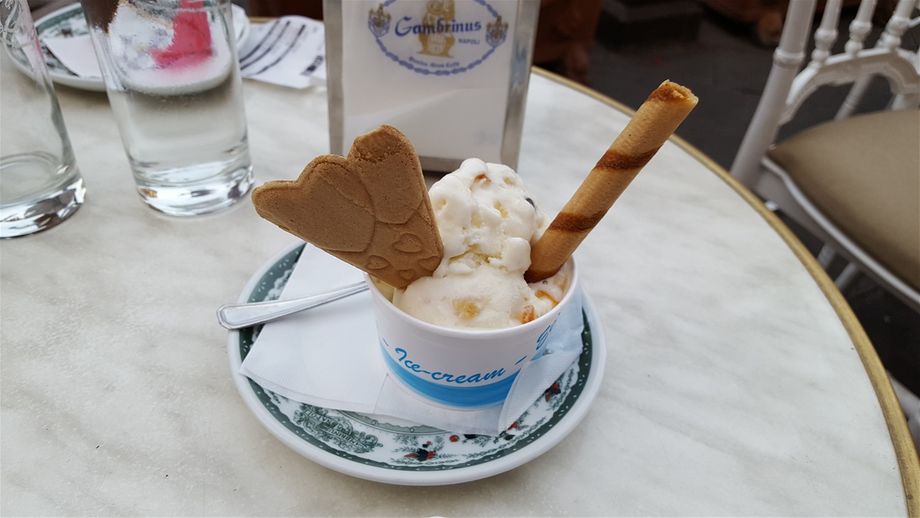Ice cream at Gran Caffè Gambrinus.