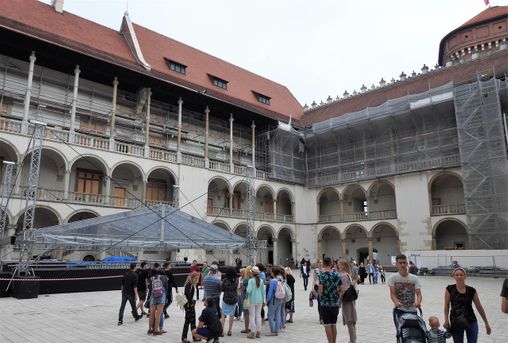 The courtyard of Wawel Castle.