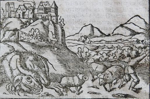 The Wawel dragon, in Sebastian Münster's Cosmographie Universalis (1544).