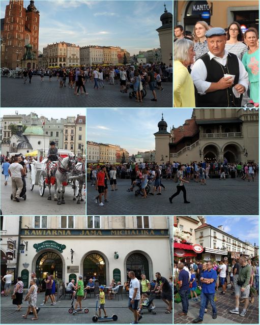 Krakow is always vibrant with life especially in and around the Main Market Square.  No surprise that the square  is so packed with visitors, and not the best place for agoraphobics!
