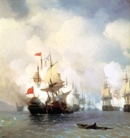 Battle of Chios (1770), by Ivan Aivazovsky (1848).