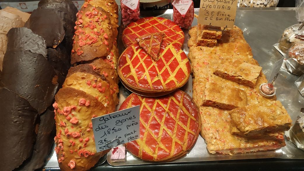 Praline products in one of the many boulangeries of the city.
