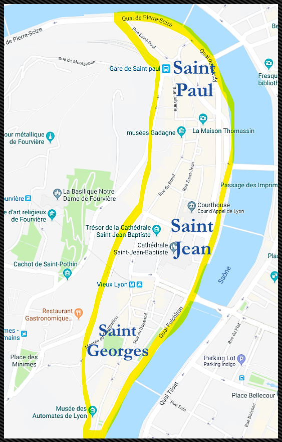 Vieux Lyon on the map.