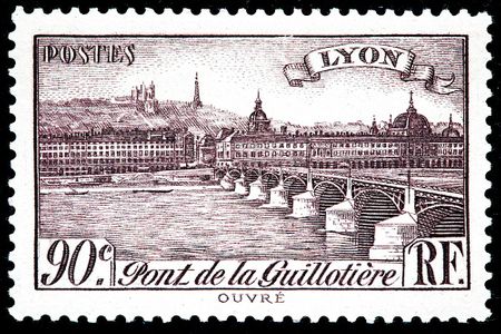 Grand Hôtel-Dieu seen from Pont de la Guillotiere over Rhone River,