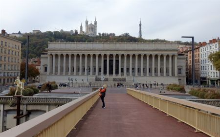 Palais de Justice de Lyon seen from Passerelle du Palais-de-Justice.