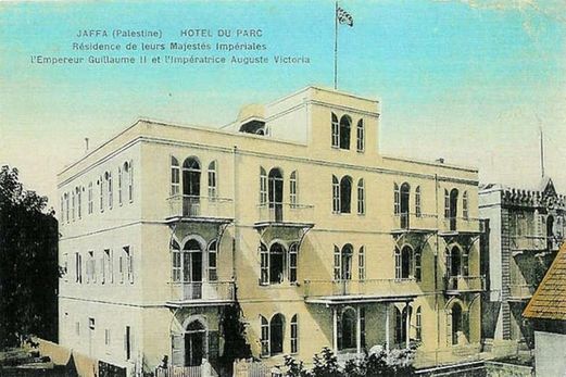 The Beit Immanuel Hostel, when it housed a fashionable hotel – German Kaiser Wilhelm II stayed here in 1898 – owned by Baron Plato von Ustinov, grandfather of the actor Peter Ustinov.