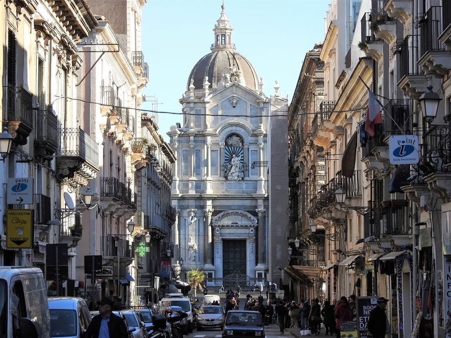 Cathedral of Sant'Agata seen from Via Giuseppe Garibaldi.