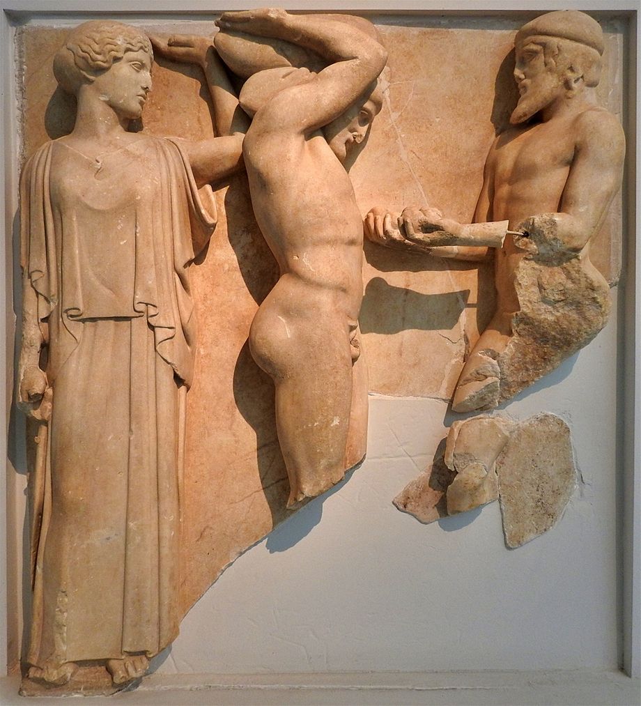 Metope from the freize of the Temple of Zeus, depicting Hercules in one of his 12 labours: 