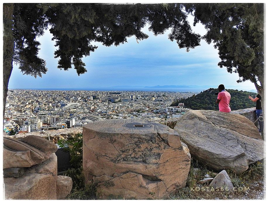 The southern suburbs of Athens photographed from the sacred rock.