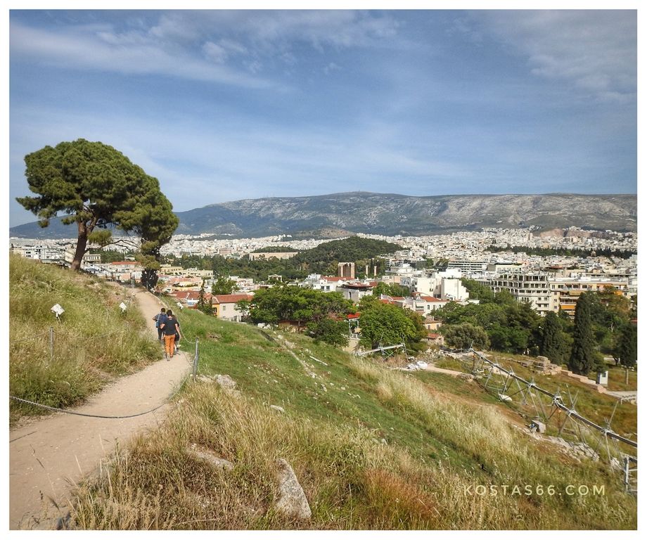 The path that leads from the south to the north slope of the Acropolis.