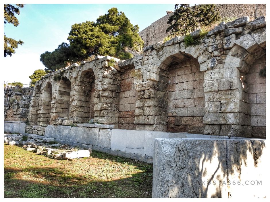 The ruins of the Stoa of Eumenes II.