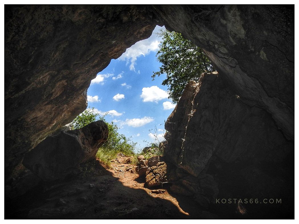 The entrance to Corycian Cave (photo taken from the inside).