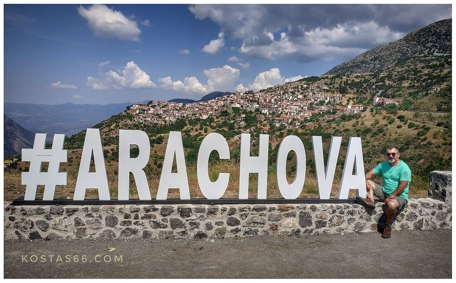 #Arachova. Arachova at the background.