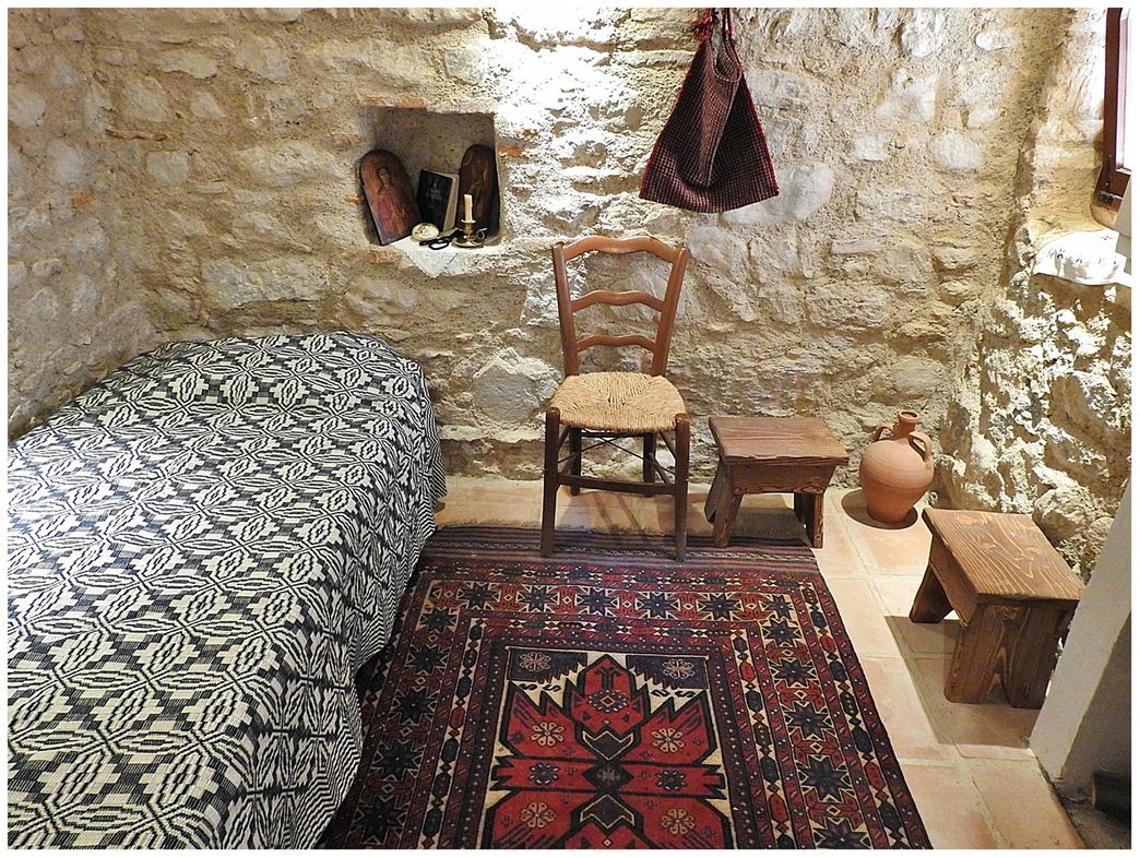 Reconstructed monk cell at the history museum (north cells wing).