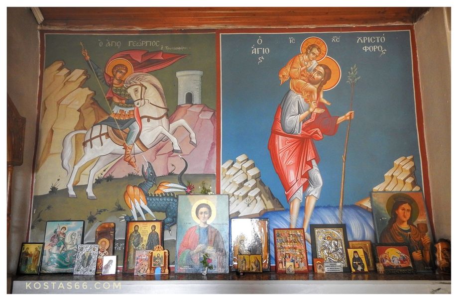 Frescos in the church of Agia Paraskevi.