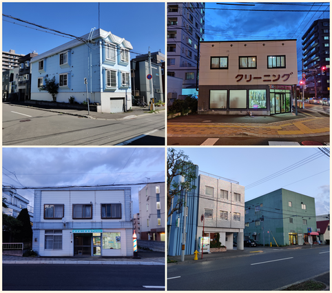 Contemporary urban houses in Sapporo.