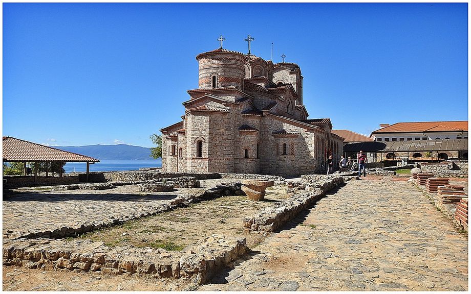 The Church of St. Panteleimon and the archaeological site of Plaosnik.