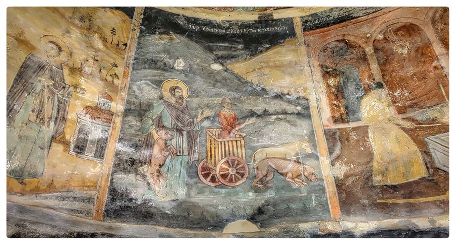 Fresco depicting Saint Naum inside the church of the Monastery of Saint Naum.