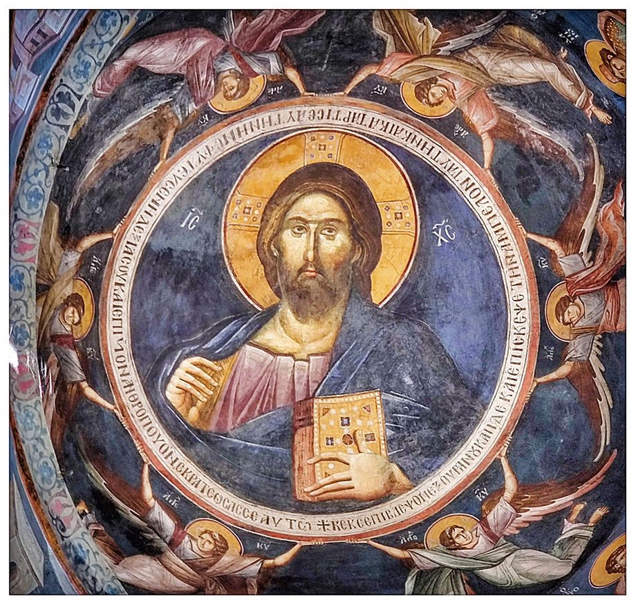 Fresco of Mother of God Perybleptos church.