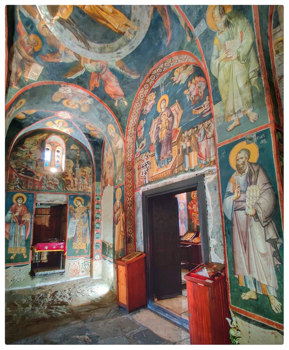 Frescoes of Mother of God Perybleptos church.