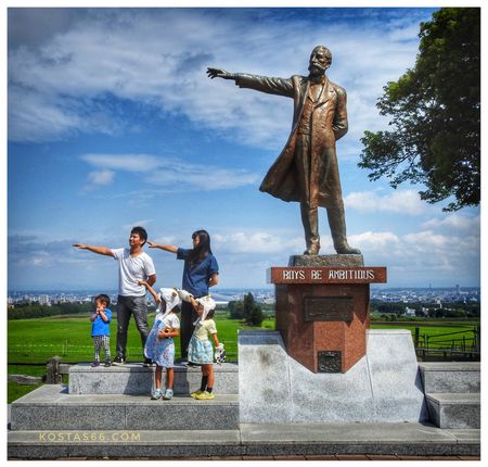 William S. Clark statue at Observation Hill in Sapporo.