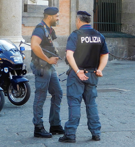 Policemen in PIazza del Plebiscito.