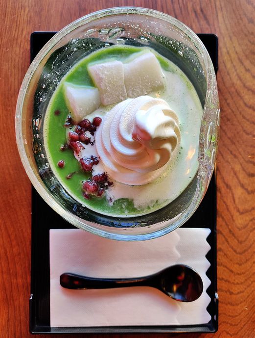 “Matcha in Cream Zenzai” at tea house Kuboya.