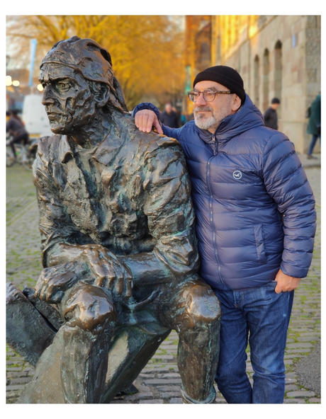 With John Cabot outside Arnolfini Art Center (Narrow Quay).