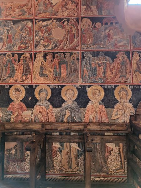 The beautiful frescos of the old katholikon at the Holy Monastery of the Honorable Forerunner.