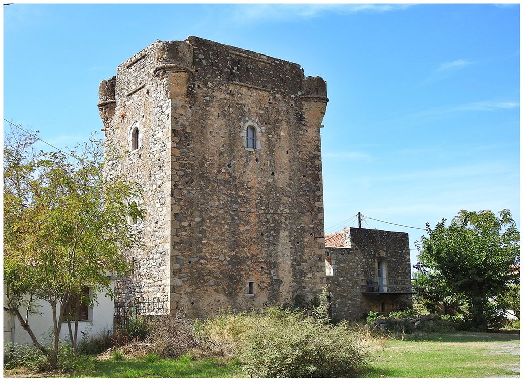 At the car parking lot of Agios Dimitrios stands a well-preserved tower-house.