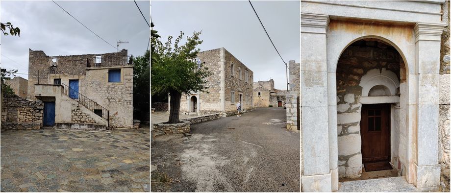 Kippoula village. On the right picture one can see the entrance of Agios Dimitrios and behind it the entrance of Agia Paraskevi church.