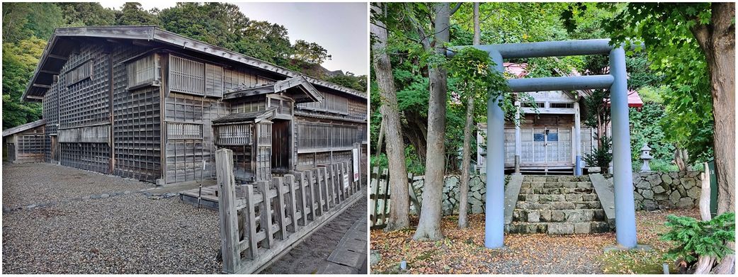 Shimoyoichi Unjouya and its little shrine at the backyard.