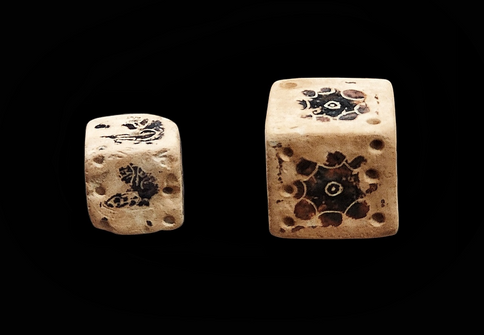 Dices made of clay.
